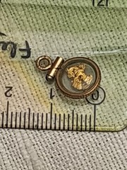Vintage 12k GF Glass Pendant With Natural Yellow Gold Nuggets 22k