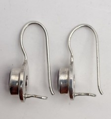 Sterling Silver Amethyst Earrings Purple Oval cut French Wire Dangle 925