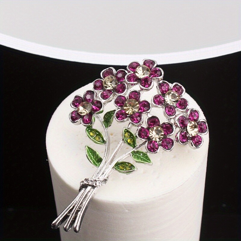 Fashion Dripping Oil Creative Three-dimensional Foliage Flower Bouquet Brooch