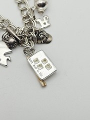 Ross Simons Jezlaine SU Sterling Silver Young Girls Stacked Charm Bracelet 8″