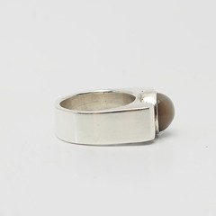 Vintage sterling silver moonstone modernist geometry ring size 8