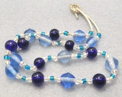 Vintage Art Glass Beads Necklace 17in.
