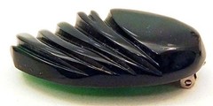 BAKELITE CARVED GREEN CLIP Vintage DECO Plastic 1-5/8×1 PIN, NO CHIPS Scarf Clip