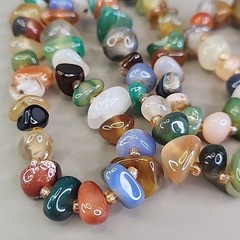 Vintage Stone Beaded Necklace Beggars Beads Endless 26″