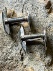 Vintage Sterling Silver Cufflinks Cuff Links Aztec Mayan Design Hecho En Mexico