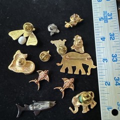 Animals Dogs Fish Birds Brooch Pin Lot MCM Jewelry Insects