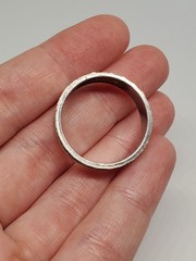 Vintage Uncas Silver Tone Matte Faceted 6mm Band Ring Sz 11.75