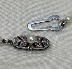 Vintage Mikimoto Pearl Necklace Silver Clasp 16″ Made in Japan