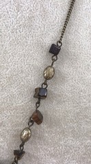 Vintage Nina Ricci Brass Tiger’s Eye Flower Pendant Necklace AVON RARE