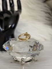 Vintage Deadstock New Old Stock Y2K Cross Ring With Rhinestone Accent.