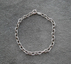 Dainty Open Oval Link Vintage 835 Silver Bracelet 7.25″ ~ 3.1g
