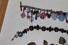 Vintage to now lot of 3 glass metal plastic beaded chain charm bracelets