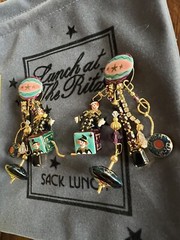 Lunch At The Ritz TOY BOX clip Earrings; RARE, NEW, NEVER WORN!!