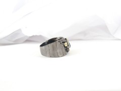 Brutalist Sterling Silver 925 Raw Natural Sapphire Modernist Size 9 Ring