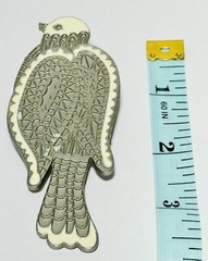 Vintage Neiman Marcus Silver Tone White Enameled Bird Scarf Clip 3.5 In