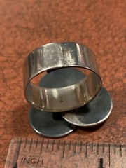 Vintage Sterling Silver Triple Layer Disk Modern Art Size 10.5-11 Statement Ring