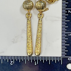 Vintage Signed Lisa Jewel Brand Gold Tone Rope Chain Lariat Tassel Necklace 70’s