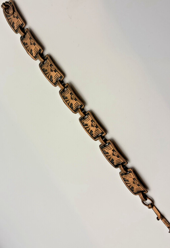 Copper Thunderbird Vintage Panel Bracelet Southwest Native