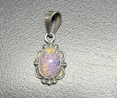 925 Mexico Faux Fire Opal Pendant