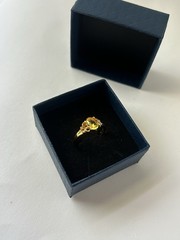 Vintage Yellow Cubic Zirconia Ring Gold Plated Womens Size 8.5