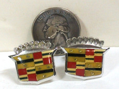 Retro Cadillac Car Emblem Cufflinks Crest Sterling Silver General Motors Vtg