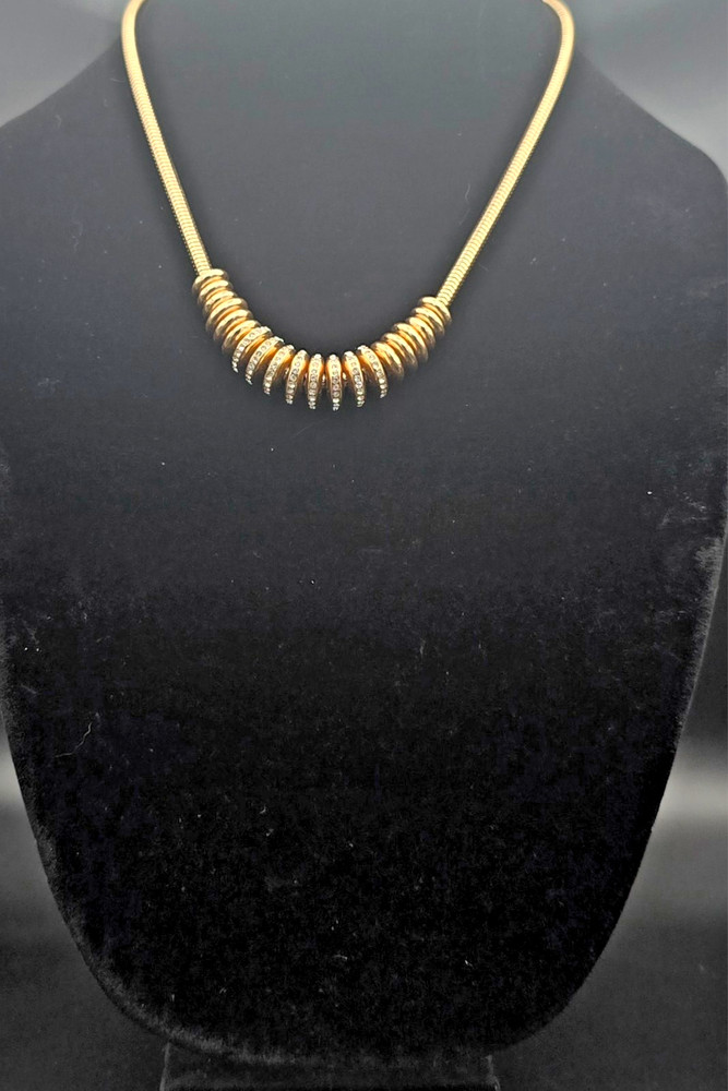 Vintage Avon “FOREVER” Selected by Paula Abdul Gold Tone and Rhinestone Necklace