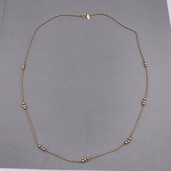 Vintage Medici Beaded Station Chain Necklace Gold Tone Spring Ring Closure 30″