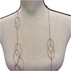 VTG. MODERNISTIC IRREGULAR ABSTRACT OVAL LINK 40″ NECKLACE Y2K