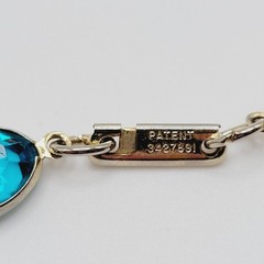 Choker Multicolor Crystal Station Gold Tone Patented Side Clasp Necklace 14.5 In