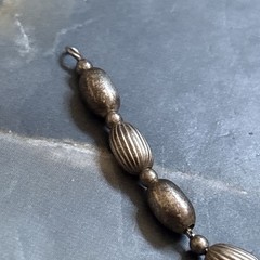 Vintage GI Italy Sterling Silver Corrugated Bead Necklace 16.5 Inches 24.4 Grams