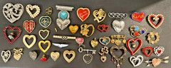 Lot 42 Vintage Now Pin Heart Hearts LC Sarah Coventry Avon Anne Klein ONLY $2