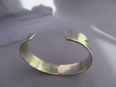 VINTAGE OLD PAWN Richard Begay Navajo Sterling Deep Stamped Wide Cuff Bracelet