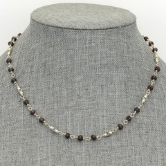 Vintage Silpada Dainty Sterling Silver Faceted Garnet Bead 16-18″ Necklace N1053