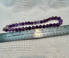 Natural Amethyst Beaded Necklace Knotted