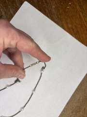 Vintage Station Chain Necklace, Gold Tone And Faux Pearl, Approximately 22”