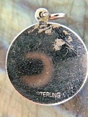 Vintage Sterling Silver Faux Pearl Freeport Grand Bahamas Pendant 2.5 Grams