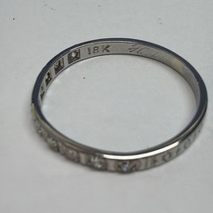 18k Antique 2mm Diamond Band Size 6