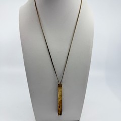 Minimalist Gold Tone Bar Pendant Necklace Long Chain Layering Statement Jewelry