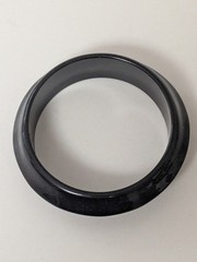 Vintage black bakelite bracelet MCM Modern “Swirl” Round Bangle