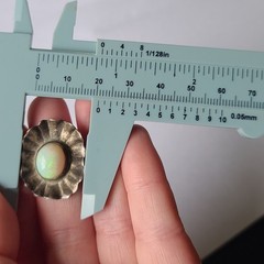 Vintage Sterling Silver & Natural Fire Opal Gemstone Modernist Ring Size 5.5