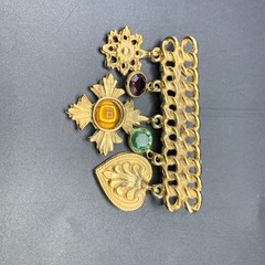 D & E Juliana DeLizza and Elster Chain Bar Pin Charms Dangling Vintage 80’s