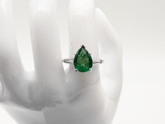 Vintage $8000 4.50ct AAA+++ Natural Pear Cut Emerald VS G Diamond Platinum Ring