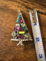 Vintage Hollycraft Purple & Green Christmas Tree Brooch Christmas Tree. Rare!