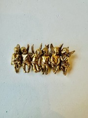 Vintage Edgar Berebi Limited Edition 6 All n A Row Angel child Brooch
