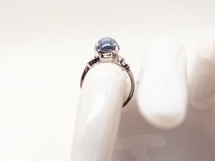 Vintage $5000 5ct Natural Burma Blue STAR Sapphire Diamond 14k White Gold Ring