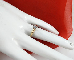 Vintage Ring Solid 14K Yellow Gold Solitaire Diamond Engagement Fine Jewelry