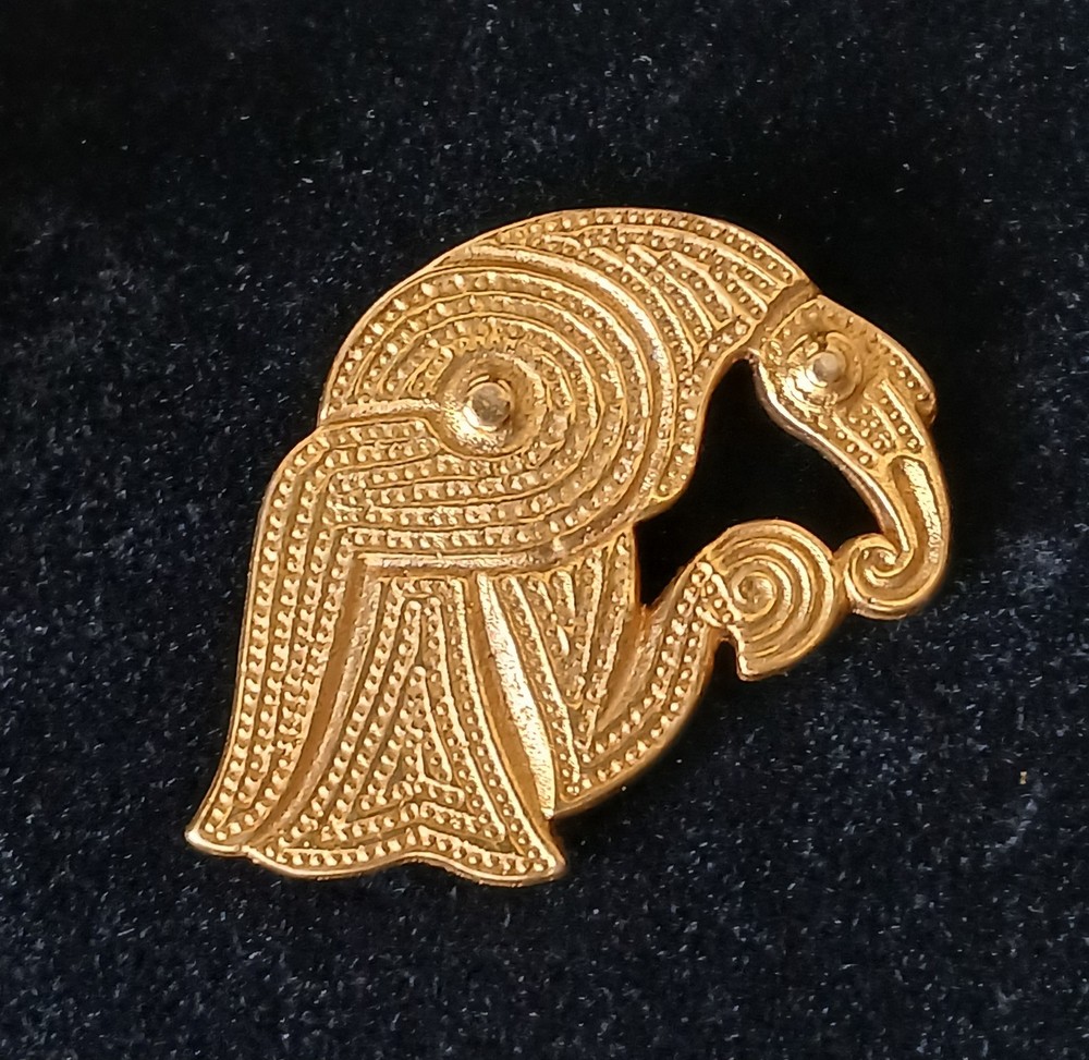 Kalevala Koru Bronze Vintage Bird Raven Eagle Viking Antique Brooch Pin Finland