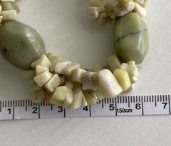Vintage Tourmaline Quartz Stretch Bracelet 6.25in Green Chunky Boho 46.48g
