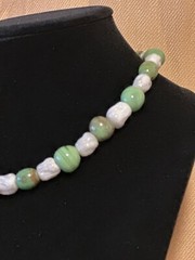 Vintage white and green necklace.