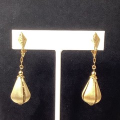 Teardrop Bolero Style Earrings VTG Clip On Dangle Drop 2.25″